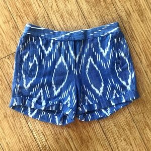 J. Crew Blue / White patterned shorts